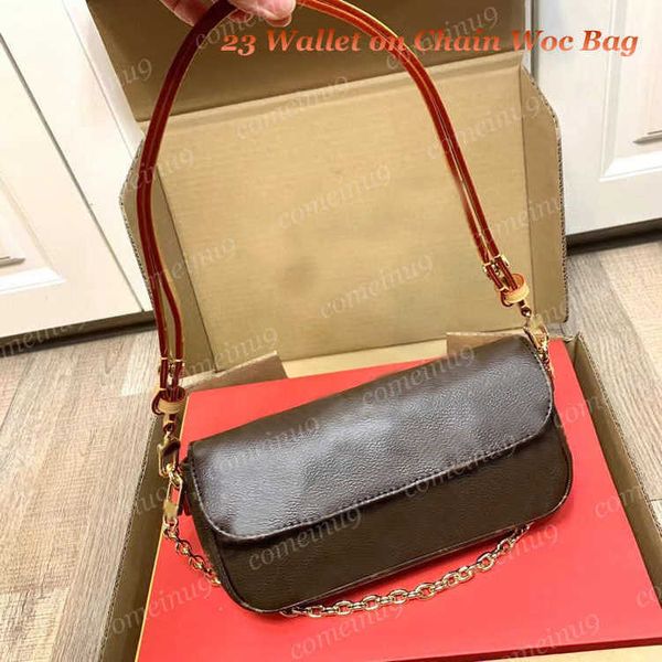 

fashion women's wallet on chain woc flap bag oxide leather canvas underarm shoulder bags 81911 adjustable strap crossbody purse handbag
