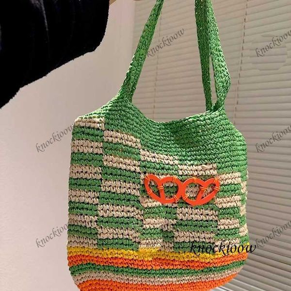 

raffia woven bag women's shoulder bag embroidered logo asket bag shopping bag vegetable basket beach bag handbag asket 2023 large capac