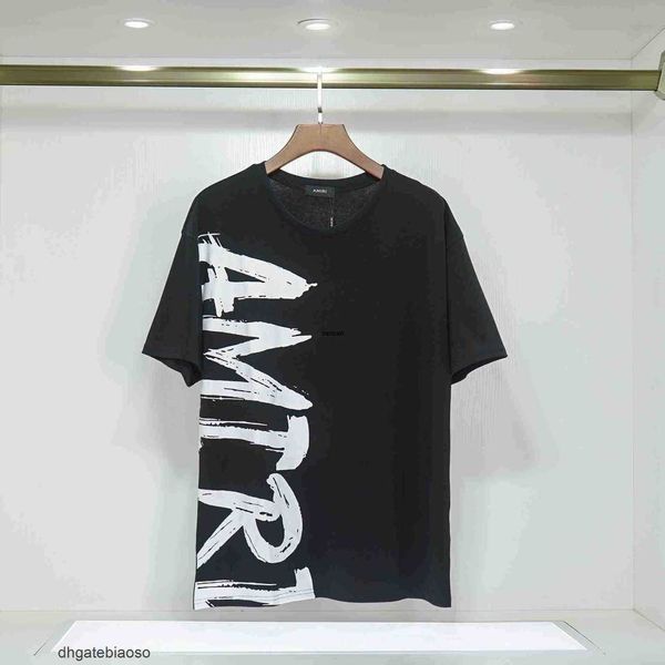 

high balencigas edge mens street embroidery fashion t print shirt casual amirs letter short sleeve loose fat man t wzk4, White;black