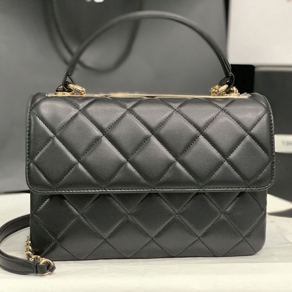 

10A Mirror quality Lambskin Flap Bag With Top Handle A92236 Luxuries Designers Shoulder Handbags Chain Cross Body Bags WithBox C260