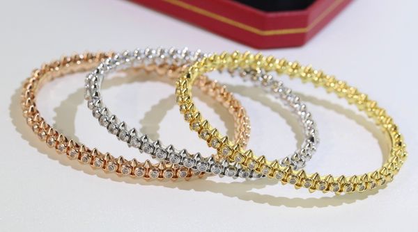 

jewelry clash series bangle never fade luxury brand bangles classic 18 k gold style bracelet quality exquisite gift, Black
