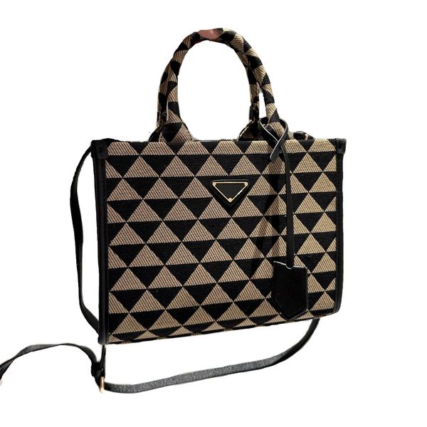 

designer new bag tote bag mini medium large 3 size leather embossing triangle shoulder bag handbag with strap high capacity composite shoppi