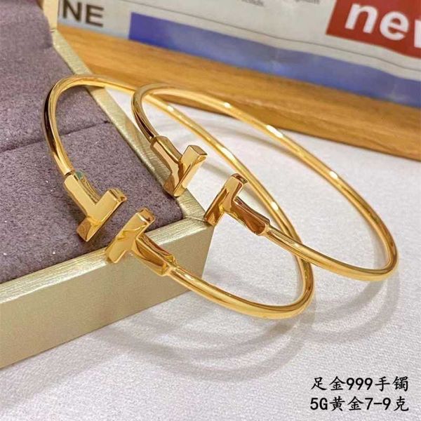 

high version t same style gold 999 bracelet 5g craft double open shenzhen shuibei jewelry, Black