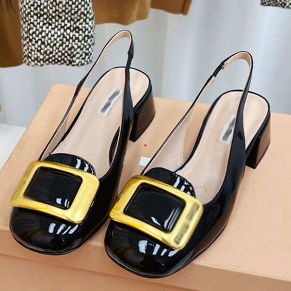 

2023 fashion women shoes heels sandals dress shoe lady sandal classics beach thick bottom leather luxury dress shoes designer high heel size, Black