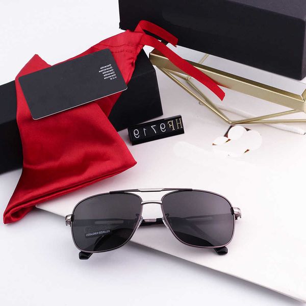 

2021 new polarized metal simple square business men's driving sunglasses, White;black