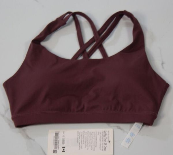 

lulus yoga suit energy women's sports bra crossover fitness back nylon fabric with chest pad, Gray