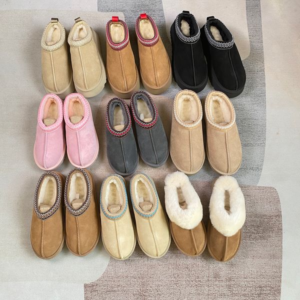 

Womens Tazz Slippers Tasman Fur Slides Classic Ultra Mini Platform Boot Mustard Seed Slip-On Les Petites Suede Wool Blend Comfort Winter Designer Booties Shoes 35-45, Gold