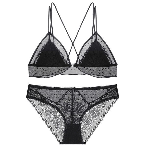 

2023 large chest shows small new lace thin set french underwear bra three quarters seamless, Red;black