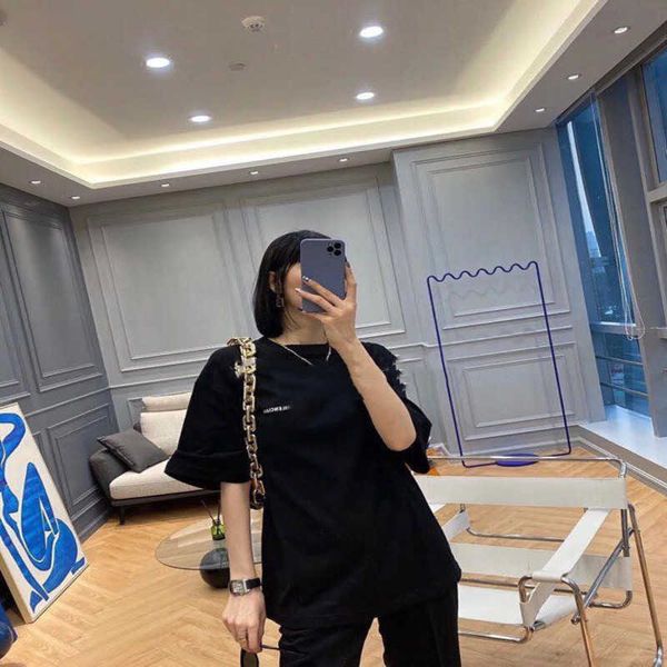 

designer t shirt shirt correct version summer classic front back letter t-shirt 5 colors round neck couple sleeve, White;black