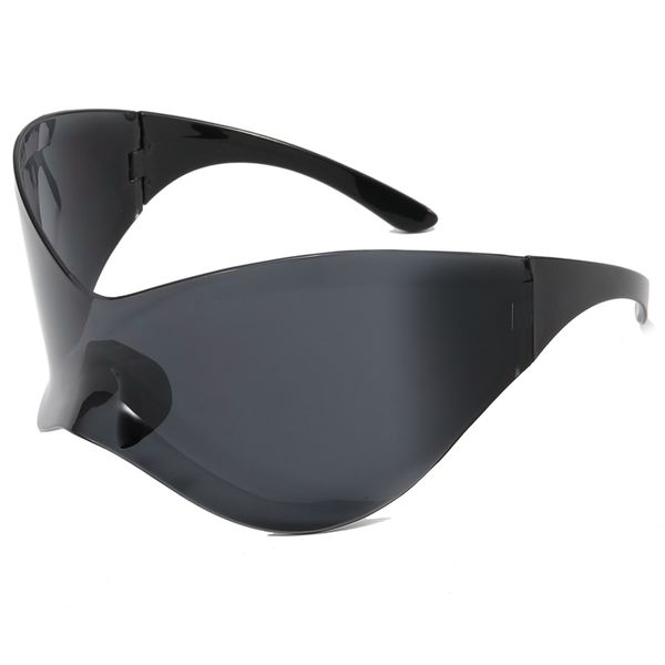 

large frame designer sunglasses niche conjoined 100 sunglasses for women and men personalized future wind y2k sun glasses wholesale, White;black