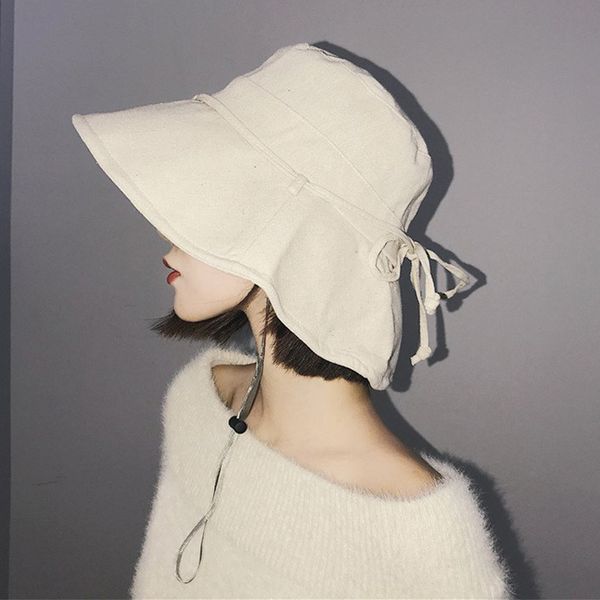 

wide brim hats bucket hats foldable bucket hats for women summer beach sun hat outdoor cotton panama fisherman cap female solid wide brim su, Blue;gray