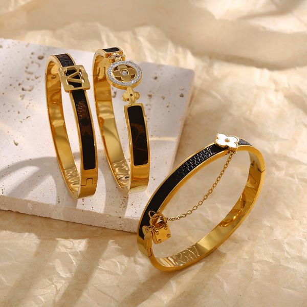 

steel bangleNewStyle Bracelets Women Bangle Luxury Designer Jewelry 18K Gold Plated Stainless steel Wedding Lovers Gift Bangles Accessories Wholesale