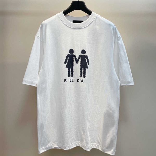 

designer's new men's women's short sleeved sportswear set shirt summer new luxury front back printed and relaxed short sleeve, White;black