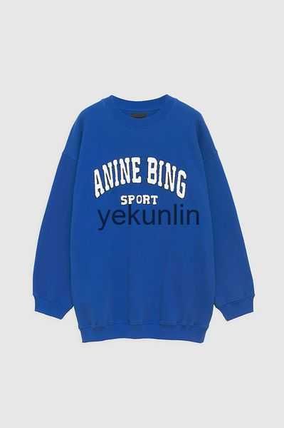 

anine bing anine bing city women pullover sweatshirt new embroidery letter burst fleece sweater printed wash round neck female cotton ab hoo, Black