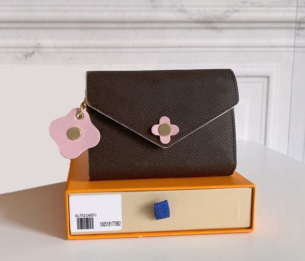 

fashion designer wallets luxury metis purses womens envelope wallet high-quality brown flower letter emilie credit card holder short money c, Red;black