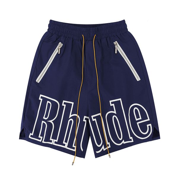 

rhude shorts mens shorts letter casual sports beach shorts zip letter multi-color shorts men drawstring mustard color designer shorts breath, White;black