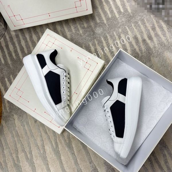 

new brand mens flat sneakers low women casual trainers walking designer woman shoe leather lace up men fashion platform2023, Black