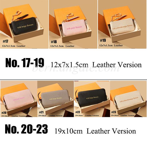 

Leather/non-leather 32options 2brands Key Pouch Wallets Purse Bags with Box for Women Card Holder Coin Purses s