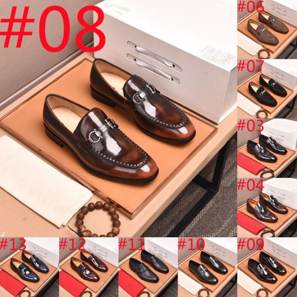 

f5/23model 2023 brogue men shoes fashion loafers comfy genuine leather men's flats luxury brand male mocasines footwear men big size ca, Black
