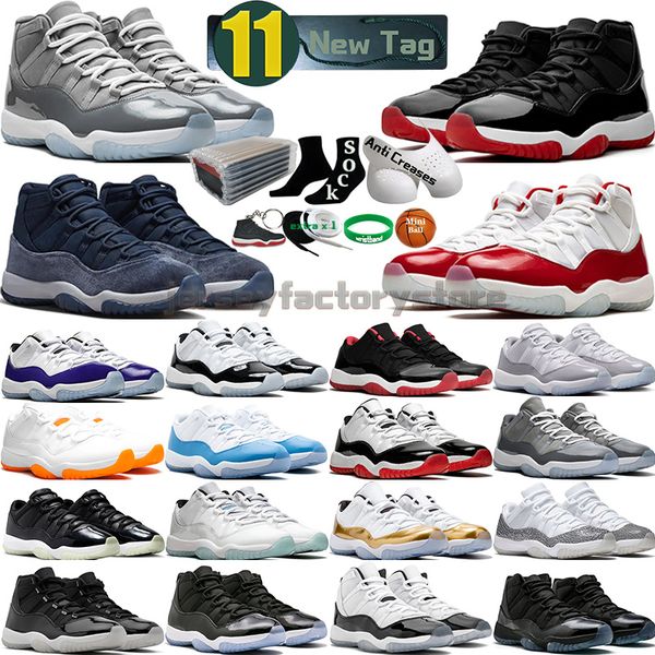 

11 basketball shoes men women low 11s cherry cool cement grey concord 45 bred unc gamma blue midnight navy velvet space jam 72-10 heiress me