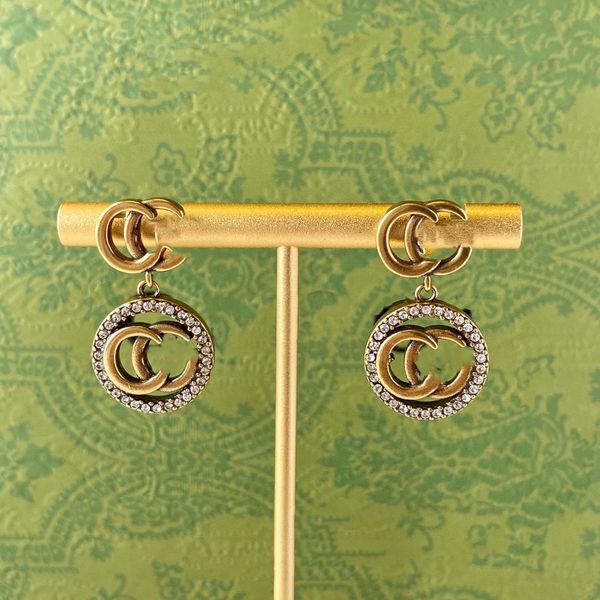 

designer brand earring letter double g logo stud earing luxury women fashion hoop jewelry metal ggity crystal pearl earring cjeweler orecchi, Golden;silver