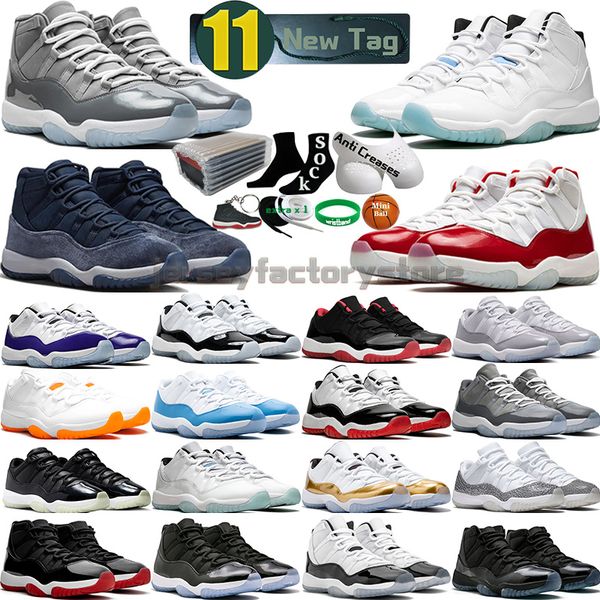 

11 mens basketball shoes 11s cherry cool cement grey concord bred unc gamma blue midnight navy velvet space jam snakeskin men women outdoor