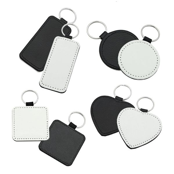 

keychains lanyards 10pcs leather keychains blank heart round square mdf keychains sublimation heat transfer keychains kit jewelry making 230, Silver