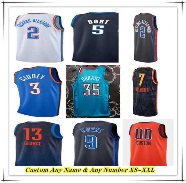 

Printed OKC City Edition Basketball Jersey Chet Holmgren Shai Gilgeous-Alexander Josh Giddey Luguentz Dort Jalen Williams Isaiah Joe Cason Wallace Jaylin Williams, Man white