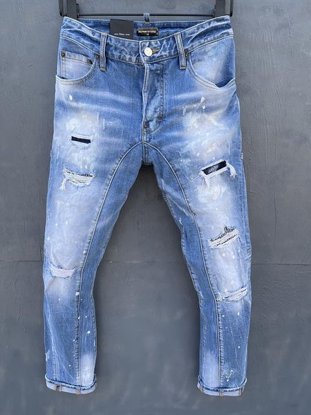 

d2 phantom turtle classic fashion man jeans hip hop rock moto mens casual design ripped jeans distressed skinny denim biker jeans 1 gu eut &, Blue