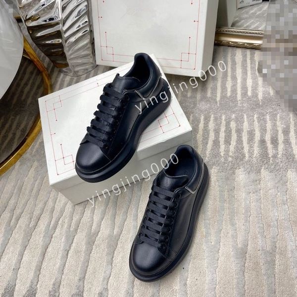 

new brand womens sneakers low womens casual trainers walking designer woman shoe leather lace up men fashion platform2023, Black