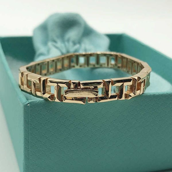 

high version 925 sterling silver tiffay bracelet t-shaped gradual buckle link chain lover, Black