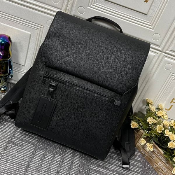 

fashion backpack outdoor bag classic metal logo cowhide design backpack