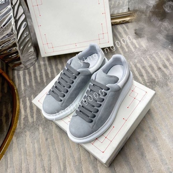

2023women flat sneakers low mens casual trainers walking designer woman shoe leather lace up men fashion platform, Black