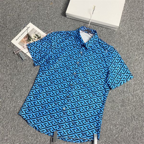 

2 luxury designers shirts men's fashion tiger letter v silk bowling shirt casual shirts men slim fit short sleeve dress shirt -3xl#512, White;black