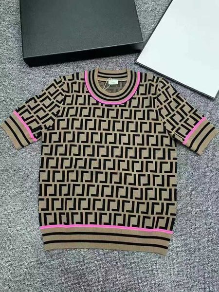 

2023 ff fendyity t-shirt women's knit designer¡fendis¡sleeves fashion phosphor letter f print short, White;black
