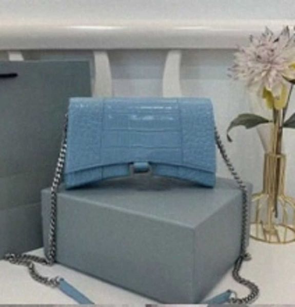 

shoulder bags hourglass bag handbag designer ladies shiny crocodile embossed chain crossbody bag fashion leather half moon appearanceu