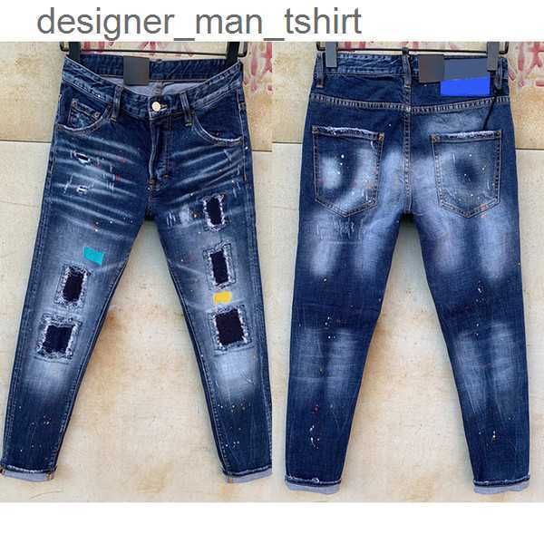 

dsq jeans mens jeans rips stretch black denim jean italy fashion slim fit washed motocycle pants panelled hip hop trousers 5c2io, Blue