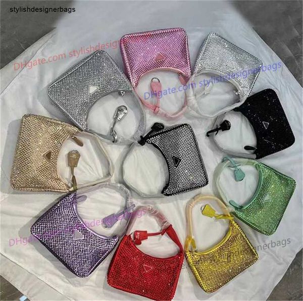 

shoulder bags 2022 diamond women shoulder bag new crystal handbags summer fashion underarm purses luxury totes classic shiny handbag zipper