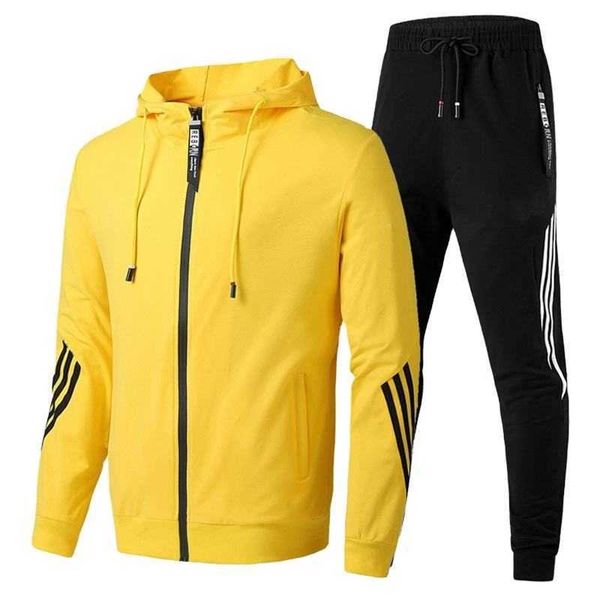 

men's tracksuits sports wear mens training workout clothing fitness clothes running gym 2 piece hooded track suit sweatsuit men joggers, Gray