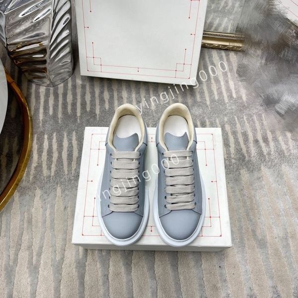 

2023brand womens sneakers low womens casual trainers walking designer woman shoe leather lace up men fashion platform, Black