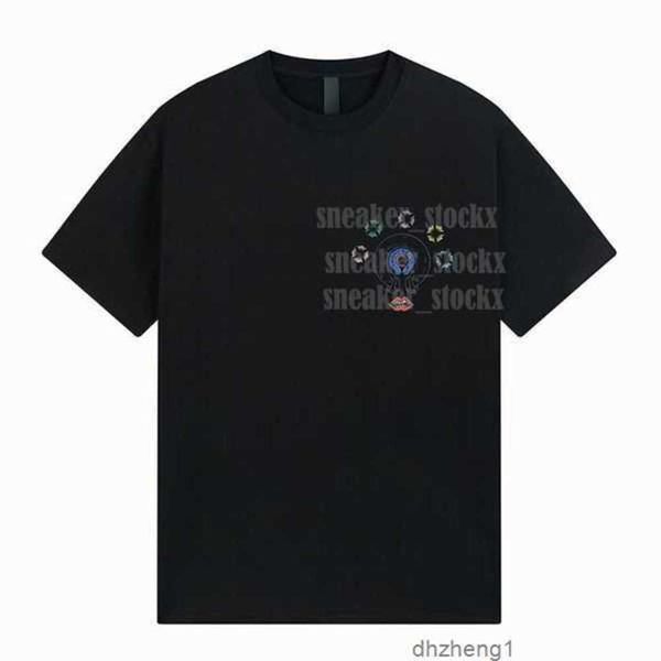 

2023 mens summer designers classic brand t-shirts ch black grey short sweater casual embossed letter horseshoe sanskrit cross pattern teesfg, White;black