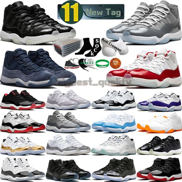 

11 mens basketball shoes 11s cherry cool cement grey concord sketch bred unc gamma blue midnight navy velvet space jam pure violet men women