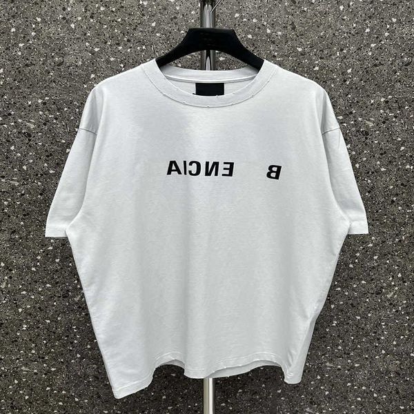 

luxury designer's new men's women's short sleeved sportswear set high edition 2023 summer new broken hole authentic mirror le, White