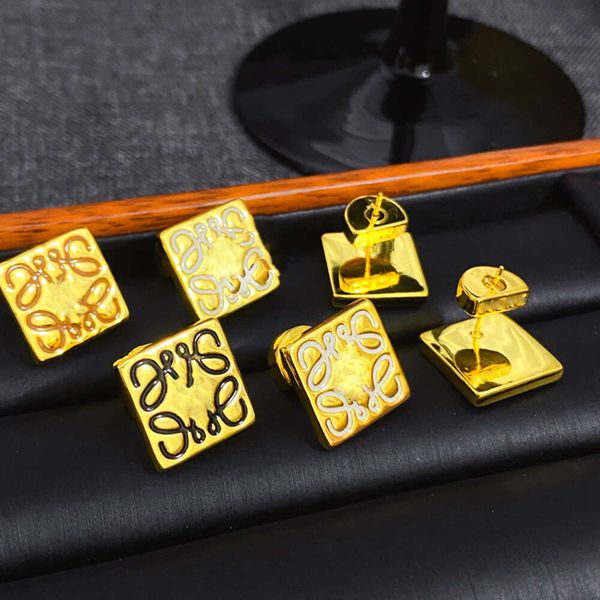 

Classic designer earrings loews jewelry Luxury fashion jewelrys New Dripping Oil Earrings Geometric Metal Advanced Design Fashion Versatile Female Earring