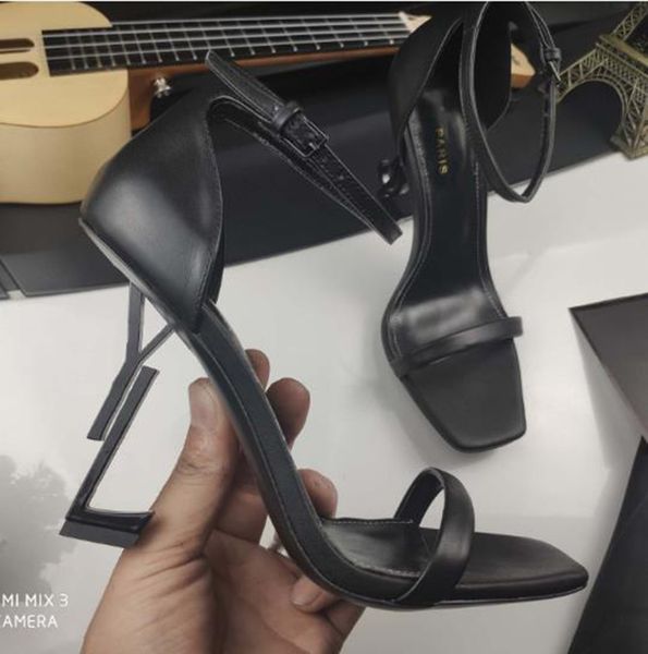 

women sandals luxury dress shoes summer stiletto heels patent leather ankle strap black gold red party pumps