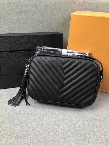 

fashion women shoulder bag designer bags soft leather gold letter tassel cross body messenger bag chain clutch bags square bag 24cm, Red;black