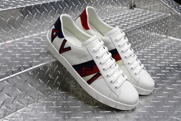 

2023 luxury designer shoes men women white luxury designer sneaker lace up genuine leather sneakers fashion women casual designer sneaker 38, Black
