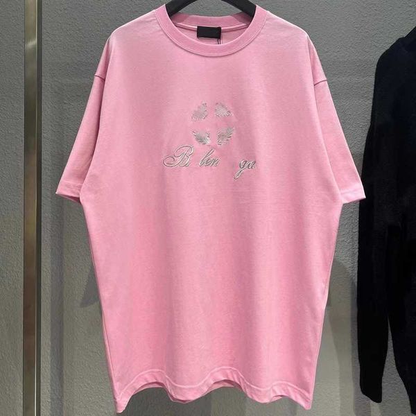 

designer t shirt shirt high edition differentiates market trends versatile big label embroidery pure sleeve t-shirt personalized loose tee, White;black