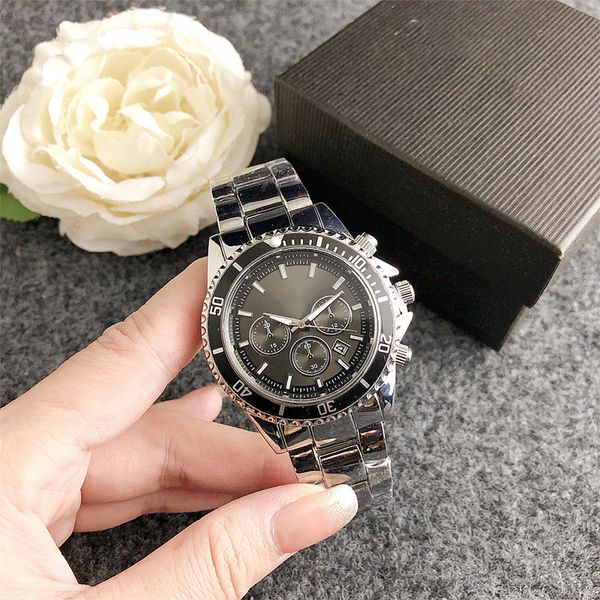 

2023 sale brand mens watches all stainless steel boss watch fashion blue dial 40mm quartz movement designer watch, Slivery;brown