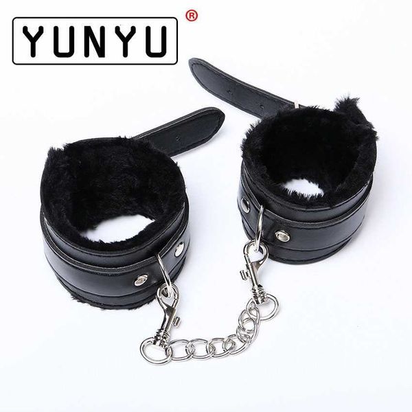 

toy massager 1 pair black soft pu leather handcuffs restraints bondage products ankle cuffs slave toys for couple